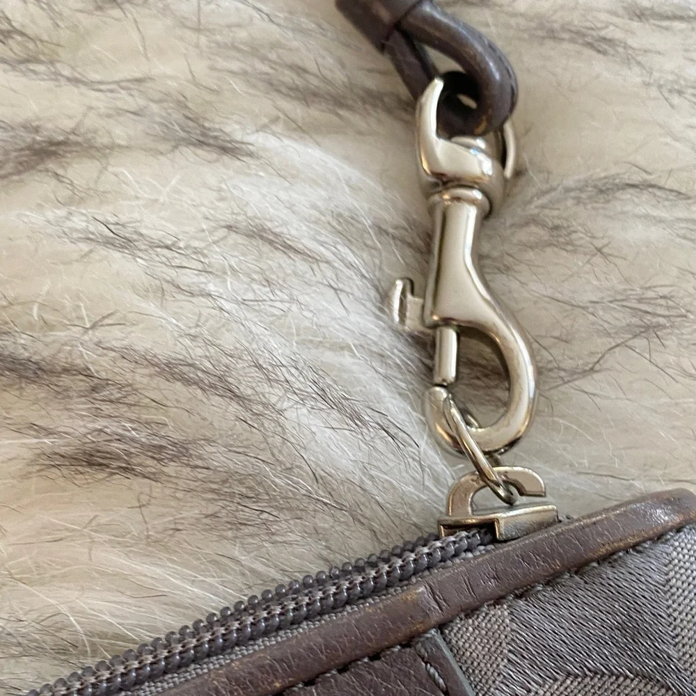 Coach Metallic Gray Wristlet